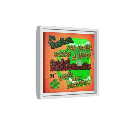 celtics logo - framed canvas art (burnt orange)