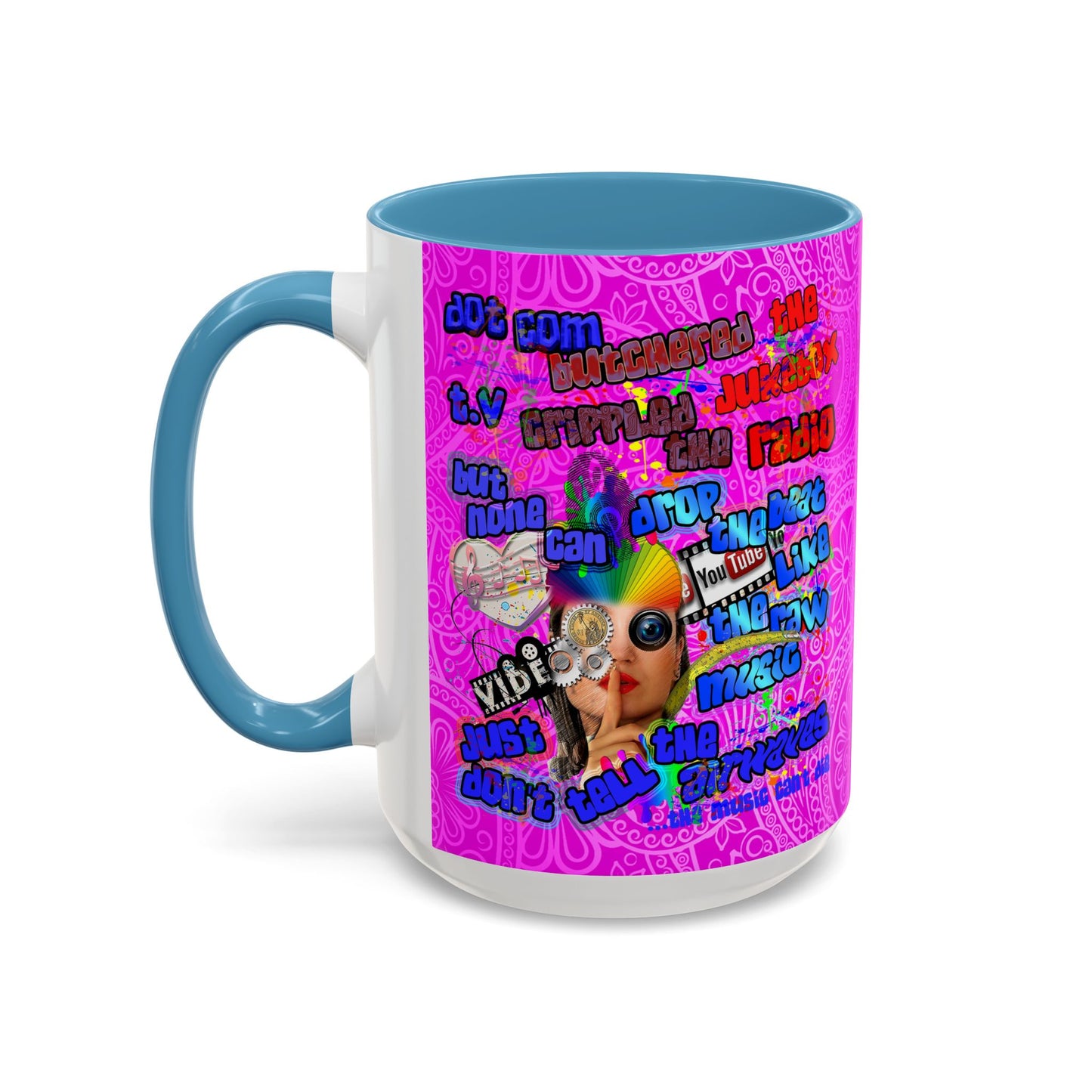 drop the beat - Accent Mug (pink swirl)