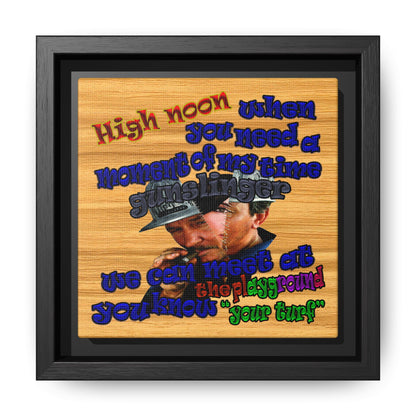 high noon - framed canvas art (butterscotch wood finish)