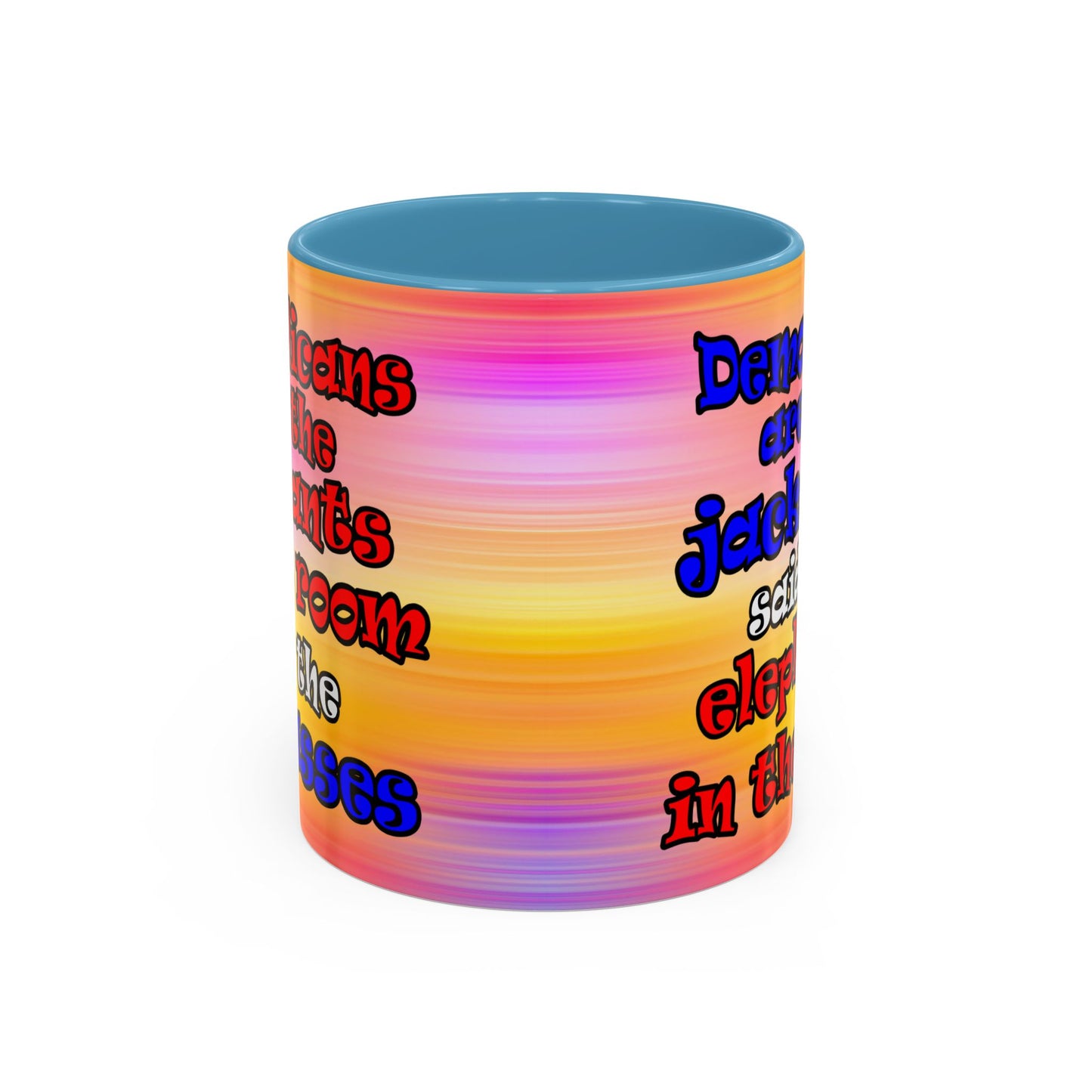 donkeys and elephants - Accent Mug (color blur)