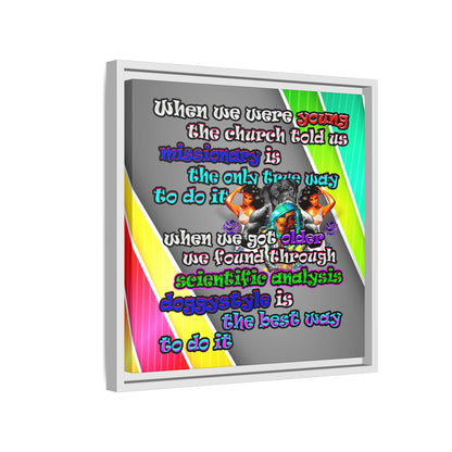 doggystyle - framed canvas art (rainbow split)