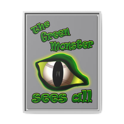 green monster - framed canvas art (grey)