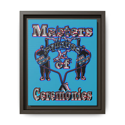 em cee squared - framed canvas art (turquoise)