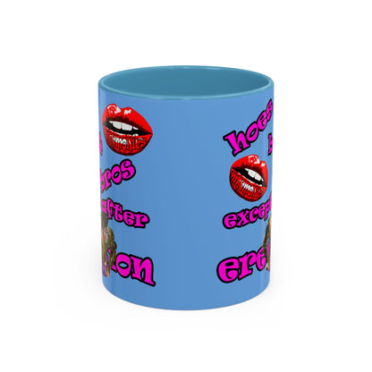 hoes b4 bros - Accent Mug (light blue)