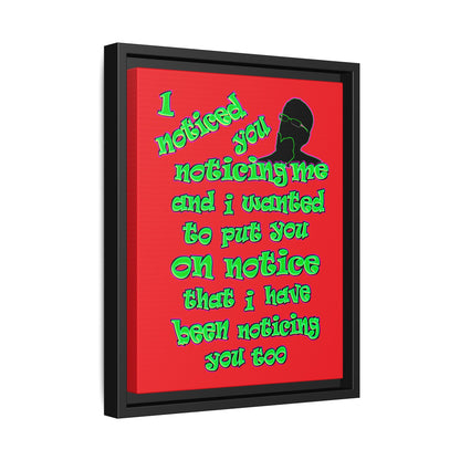noticed you noticing - framed canvas art (red)