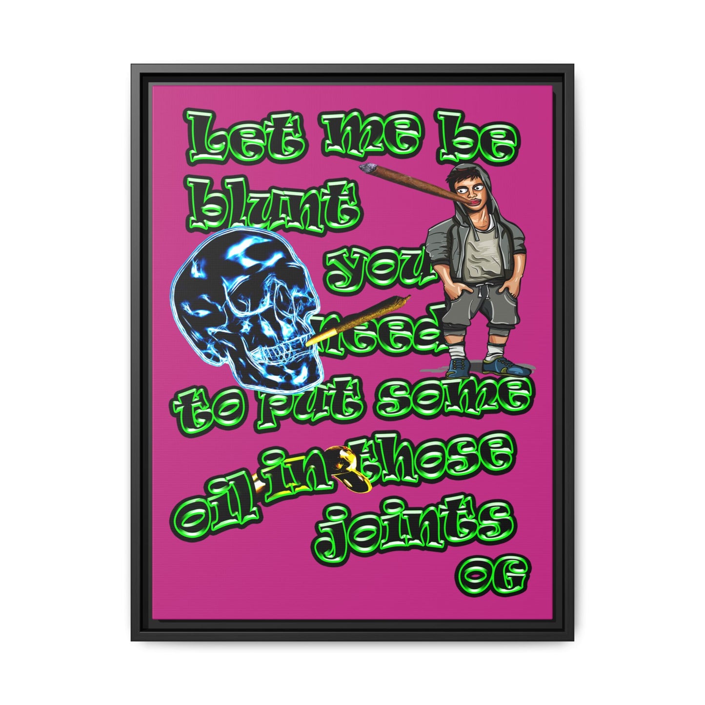 og - framed canvas art (pink)