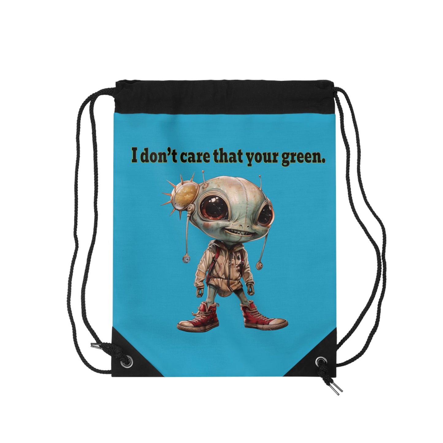 I don't care that your grey - Drawstring Bag (turquoise)