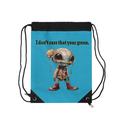 I don't care that your grey - Drawstring Bag (turquoise)