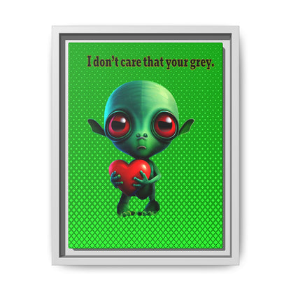 I don't care that your grey - framed canvas art (logo green)