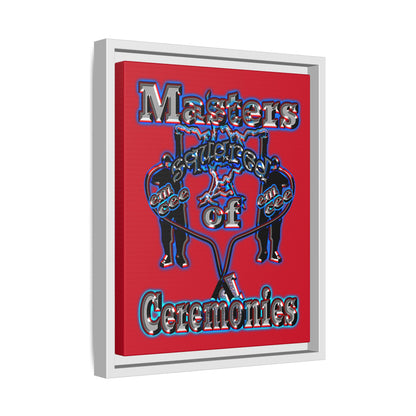 em cee squared - framed canvas art (dark red)