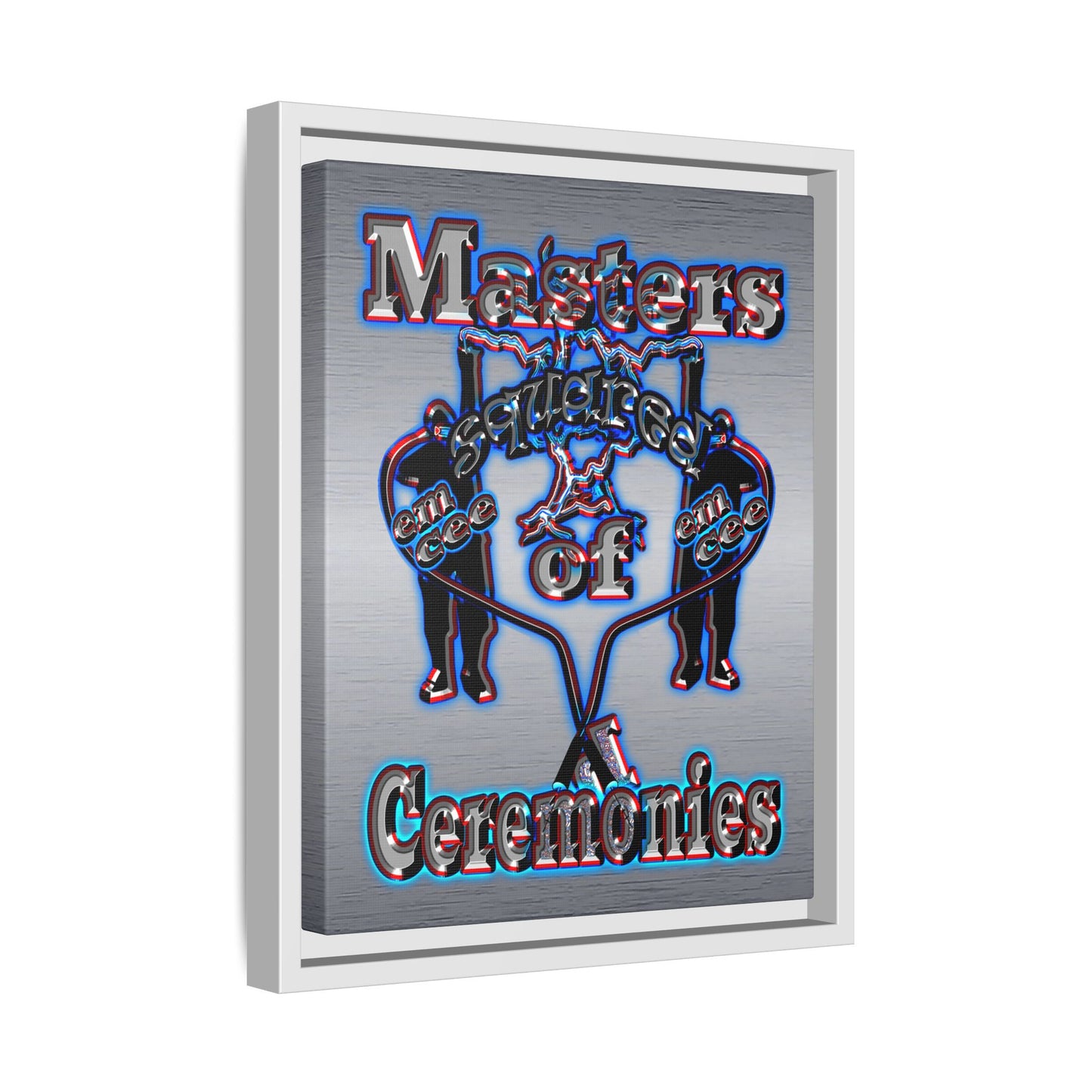 em cee squared - framed canvas art (brushed nickel)