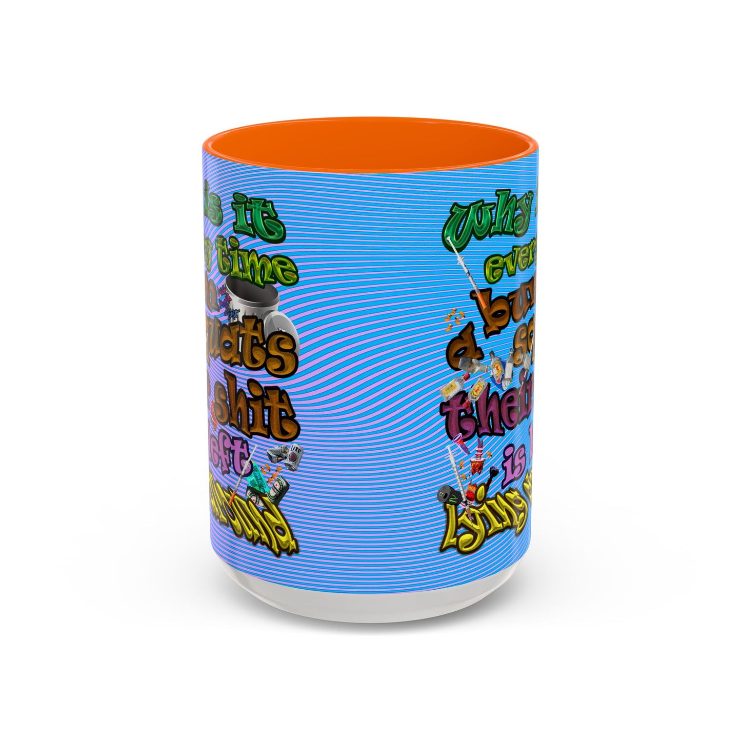 the bum's shit - Accent Mug (light blue-purple wave)