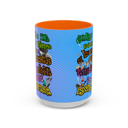 the bum's shit - Accent Mug (light blue-purple wave)