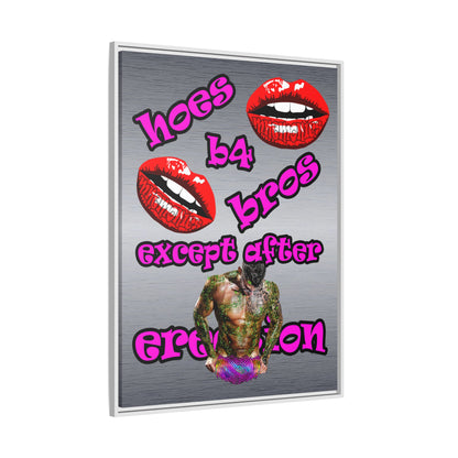 hoes b4 bros - framed canvas art (brushed nickel)