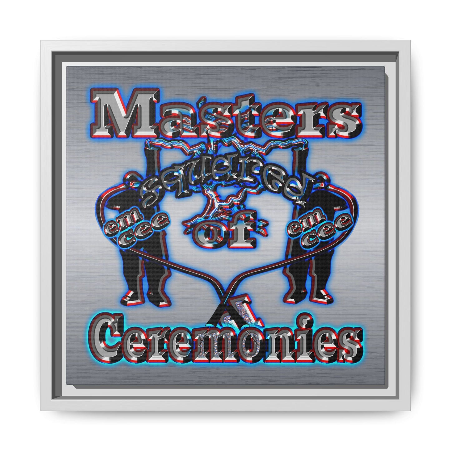 em cee squared - framed canvas art (brushed nickel)