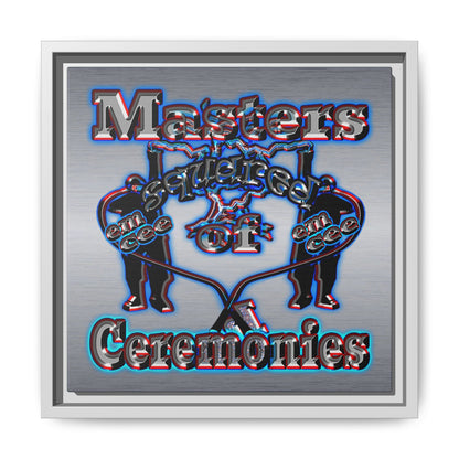 em cee squared - framed canvas art (brushed nickel)