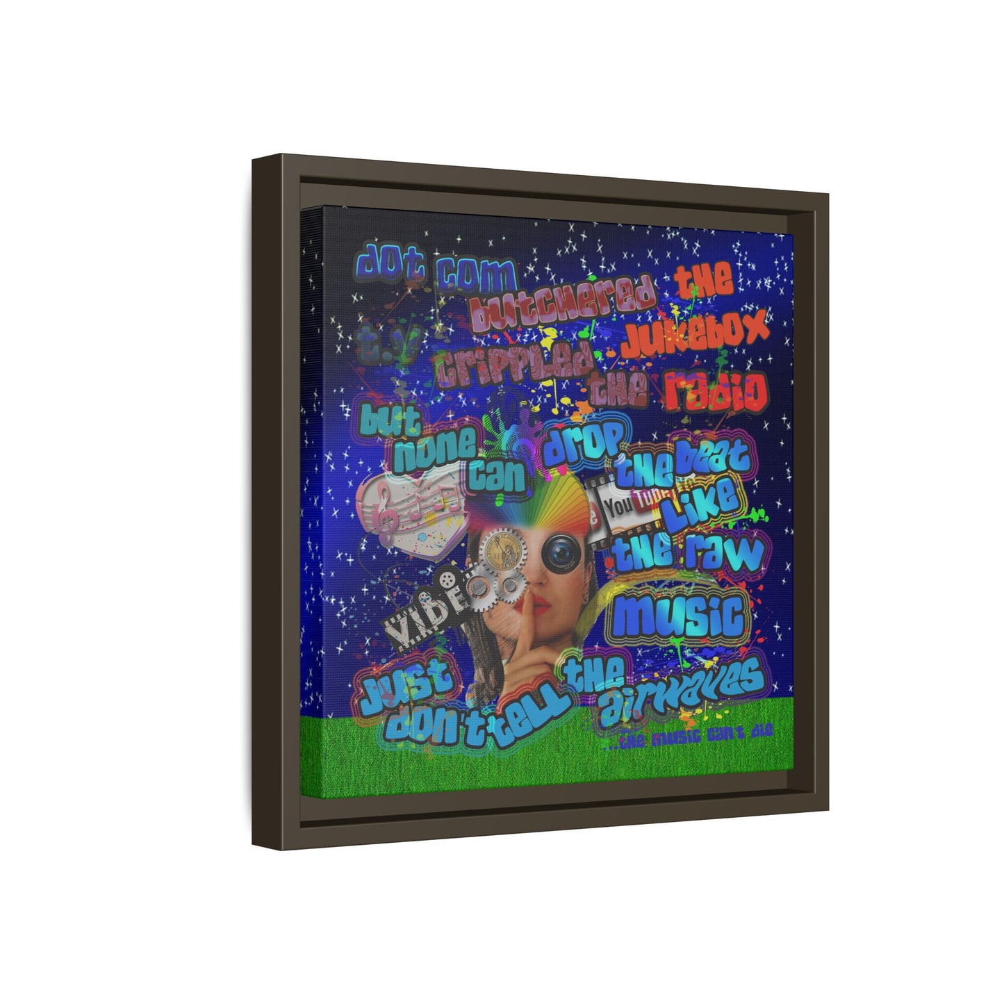 drop the beat - framed canvas art ('snoops' background)
