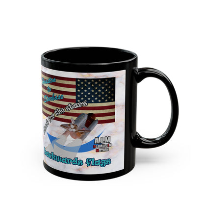 shoot for the stars - Black Mug (white marble)