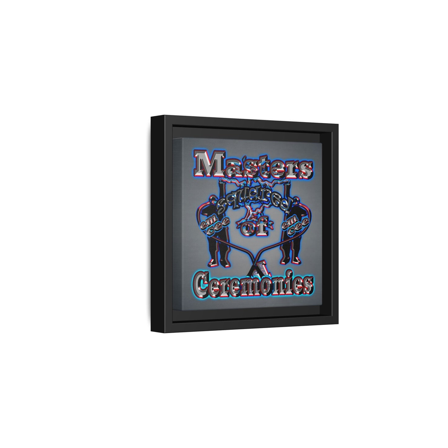 em cee squared - framed canvas art (grey-light grey)