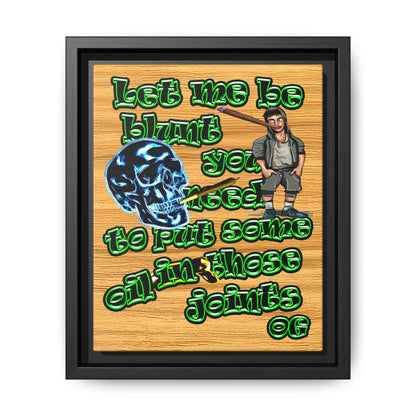 og - framed canvas art (butterscotch wood finish)