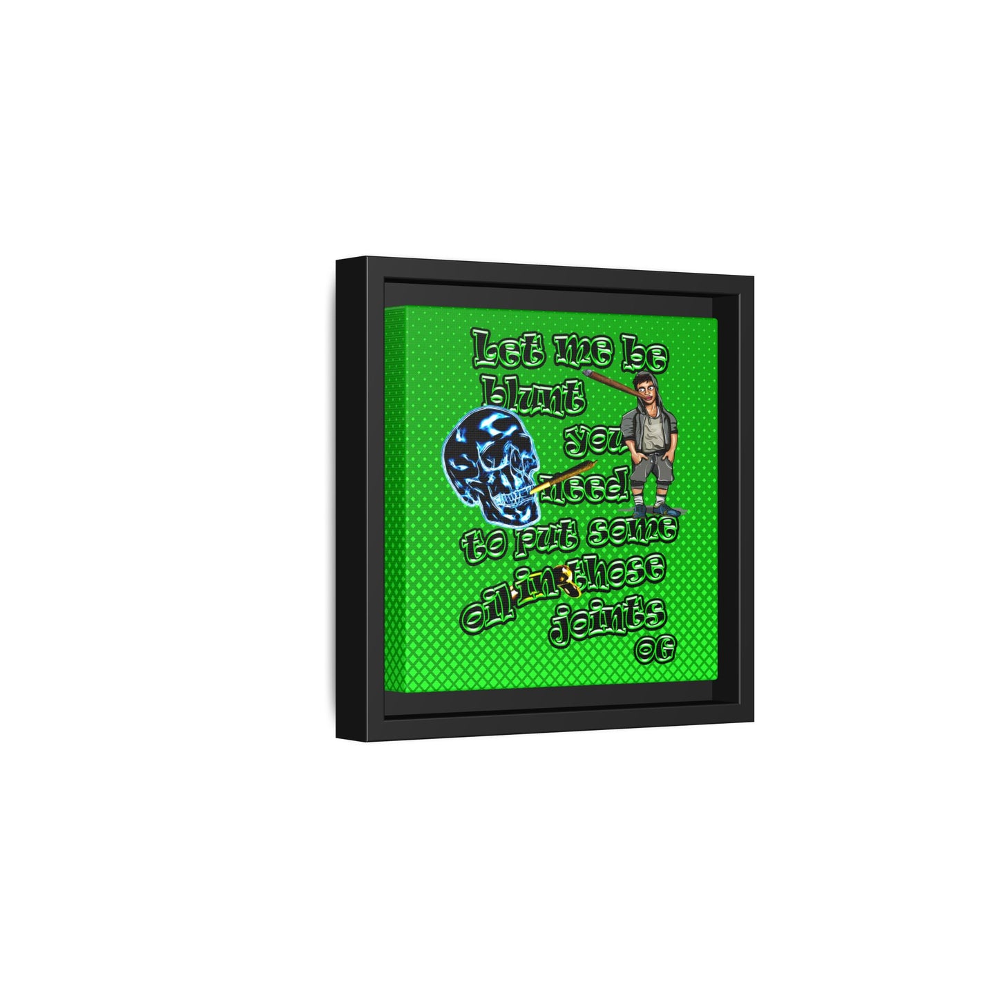 og - framed canvas art (logo green)