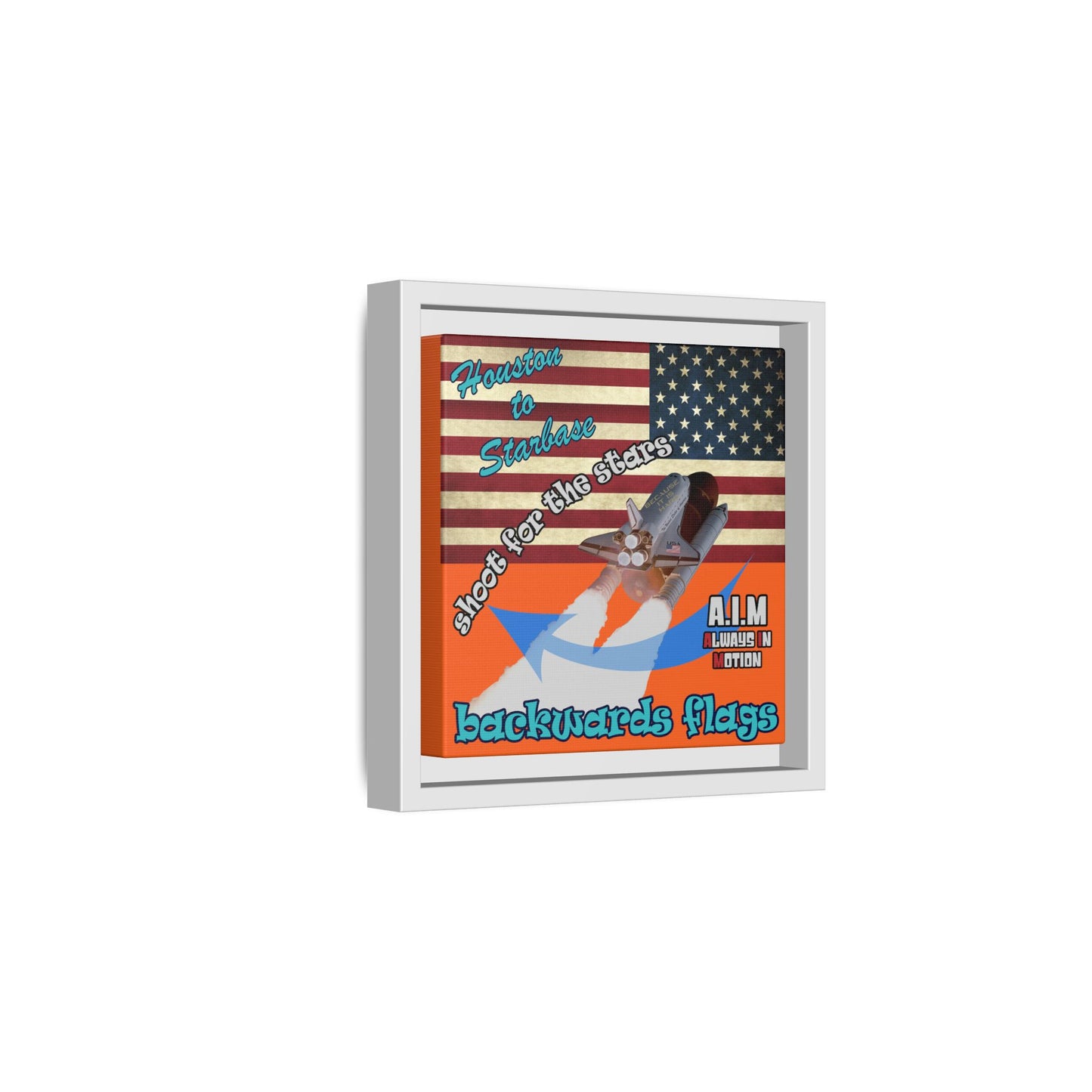 shoot for the stars - framed canvas art (orange)