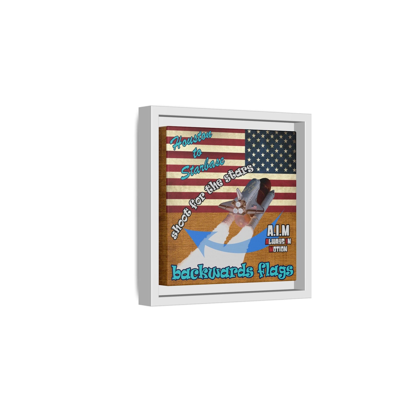 shoot for the stars - framed canvas art (brown papyrus)