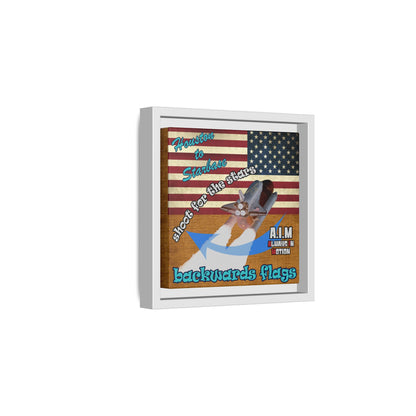 shoot for the stars - framed canvas art (brown papyrus)