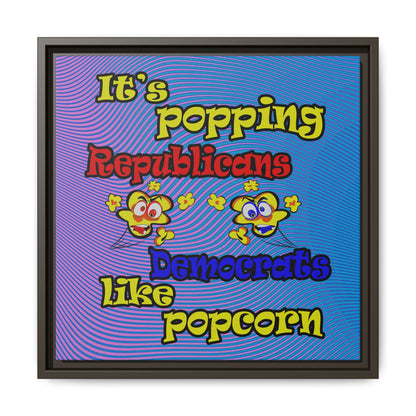 popping like popcorn - framed canvas art (light blue-purple wave)
