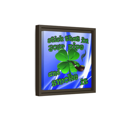 stick that in your pipe and smoke it - framed canvas art (blue-white wave)