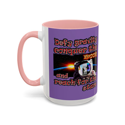 defy conquer reach - Accent Mug (light purple)