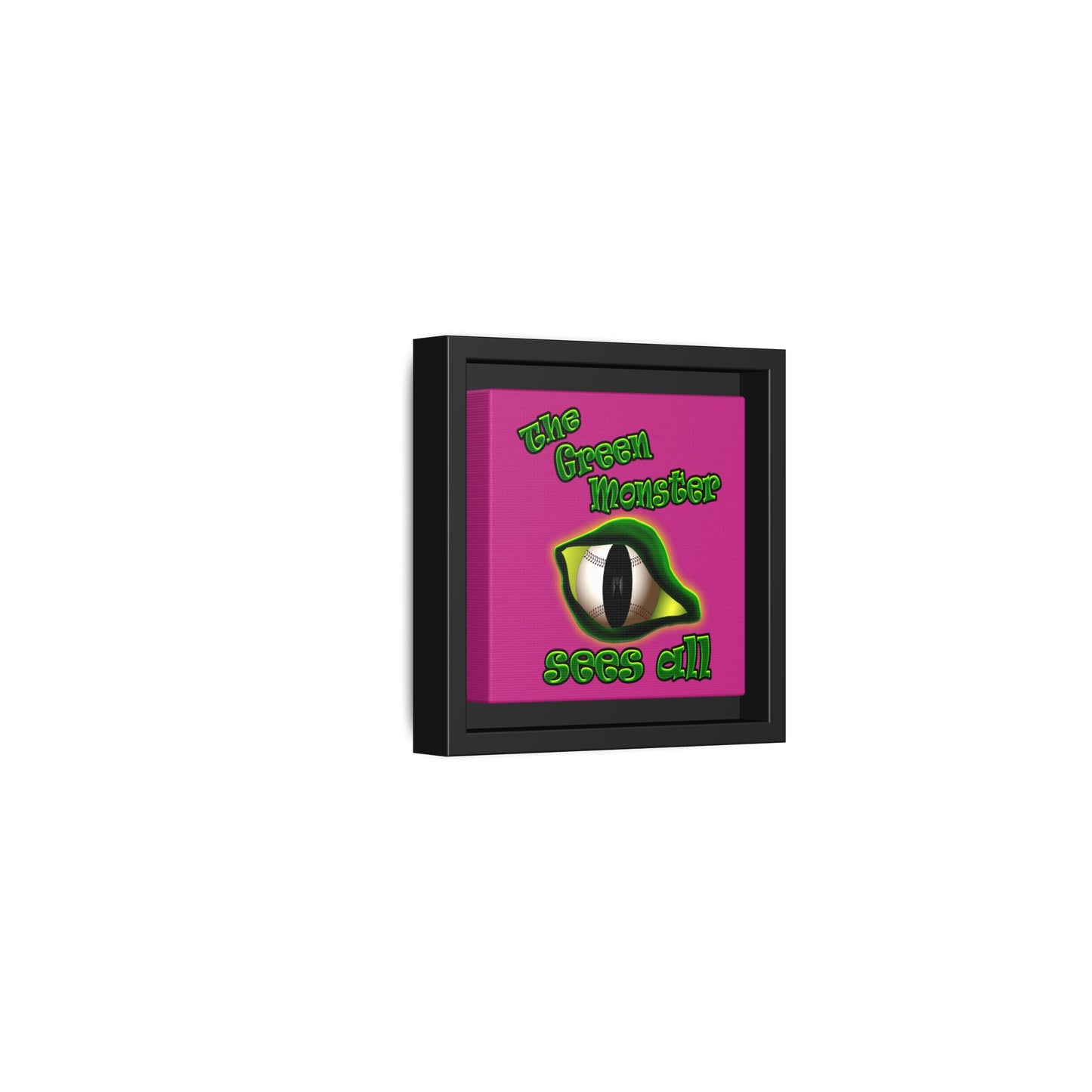 green monster - framed canvas art (pink)
