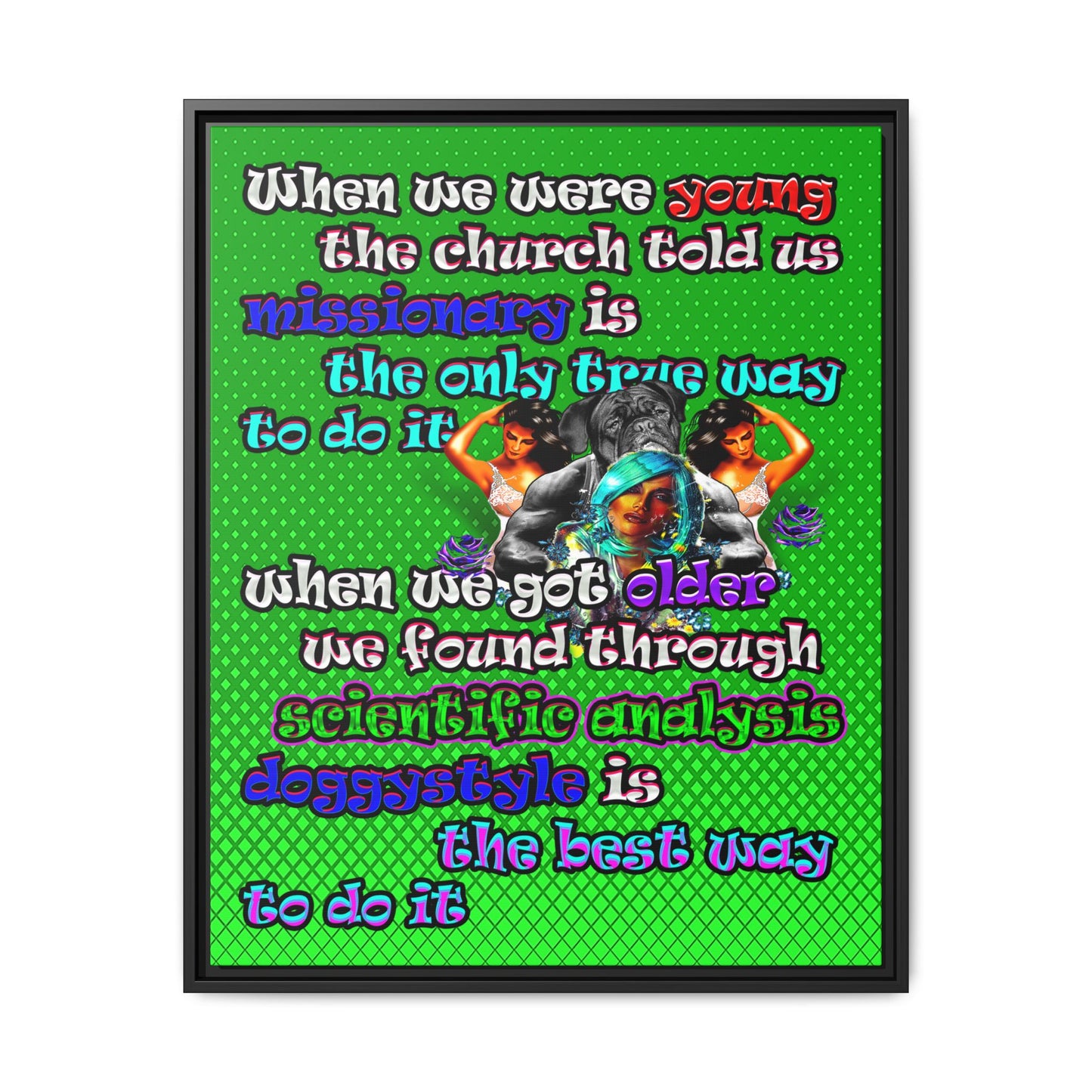 doggystyle - framed canvas art (logo green)