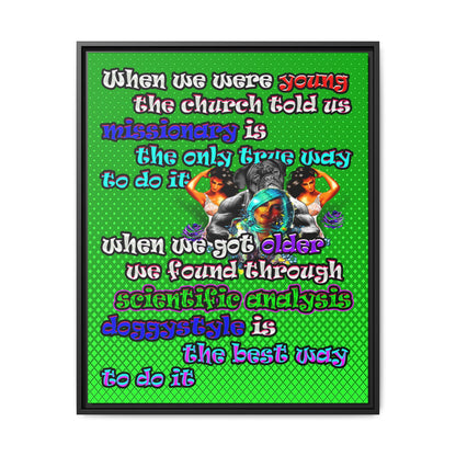 doggystyle - framed canvas art (logo green)