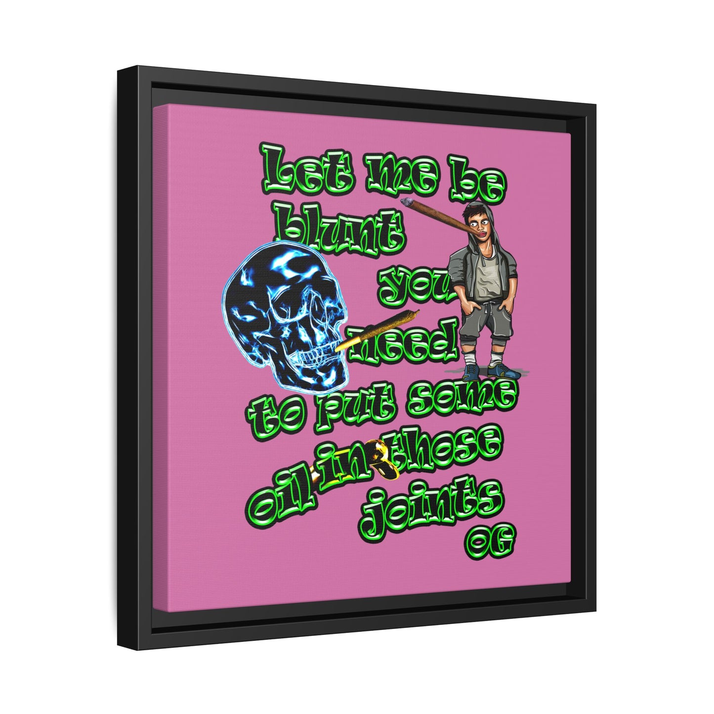 og - framed canvas art (light pink)
