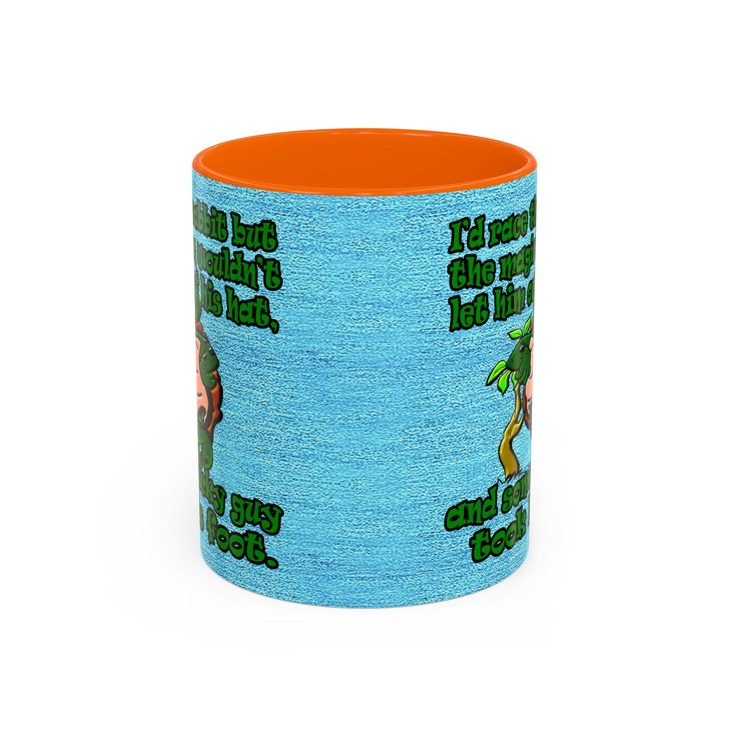 turtle race - Accent Mug (faded dark blue)