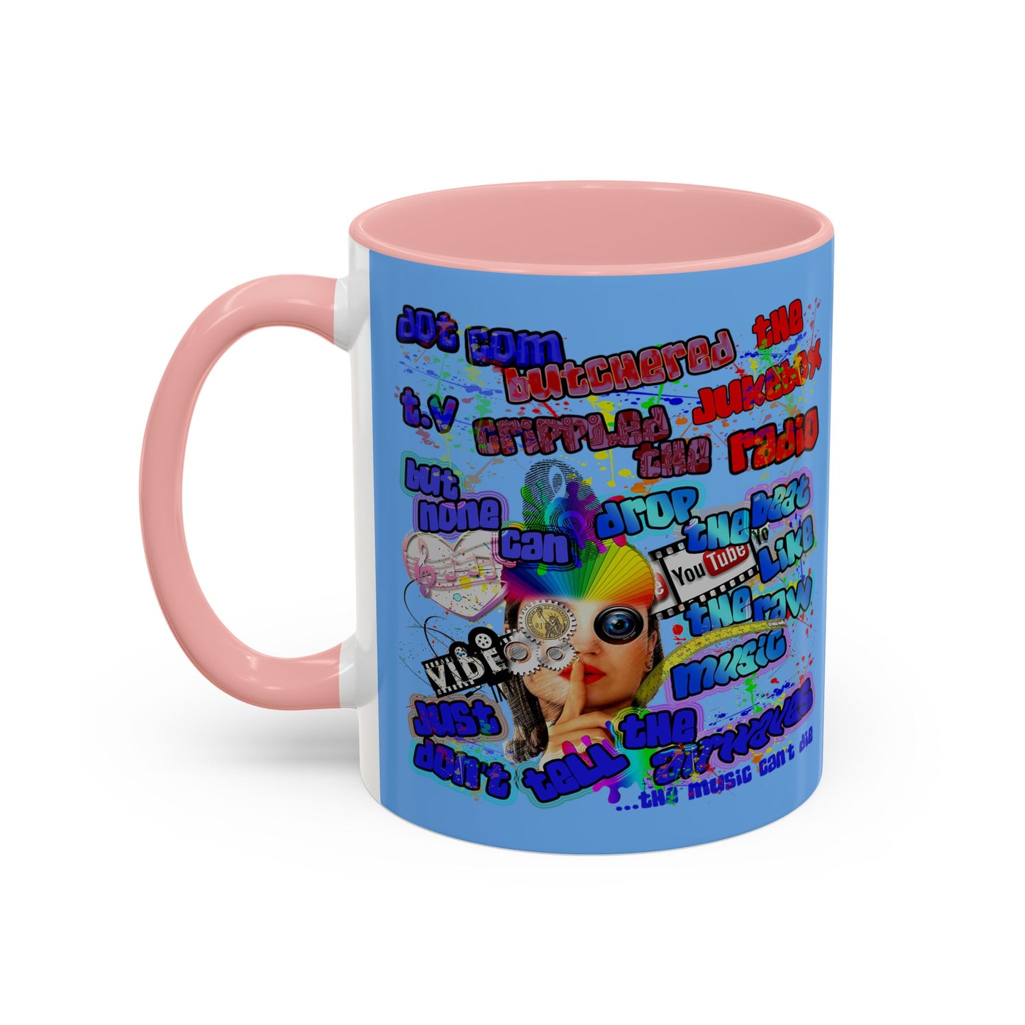 drop the beat - Accent Mug (light blue)
