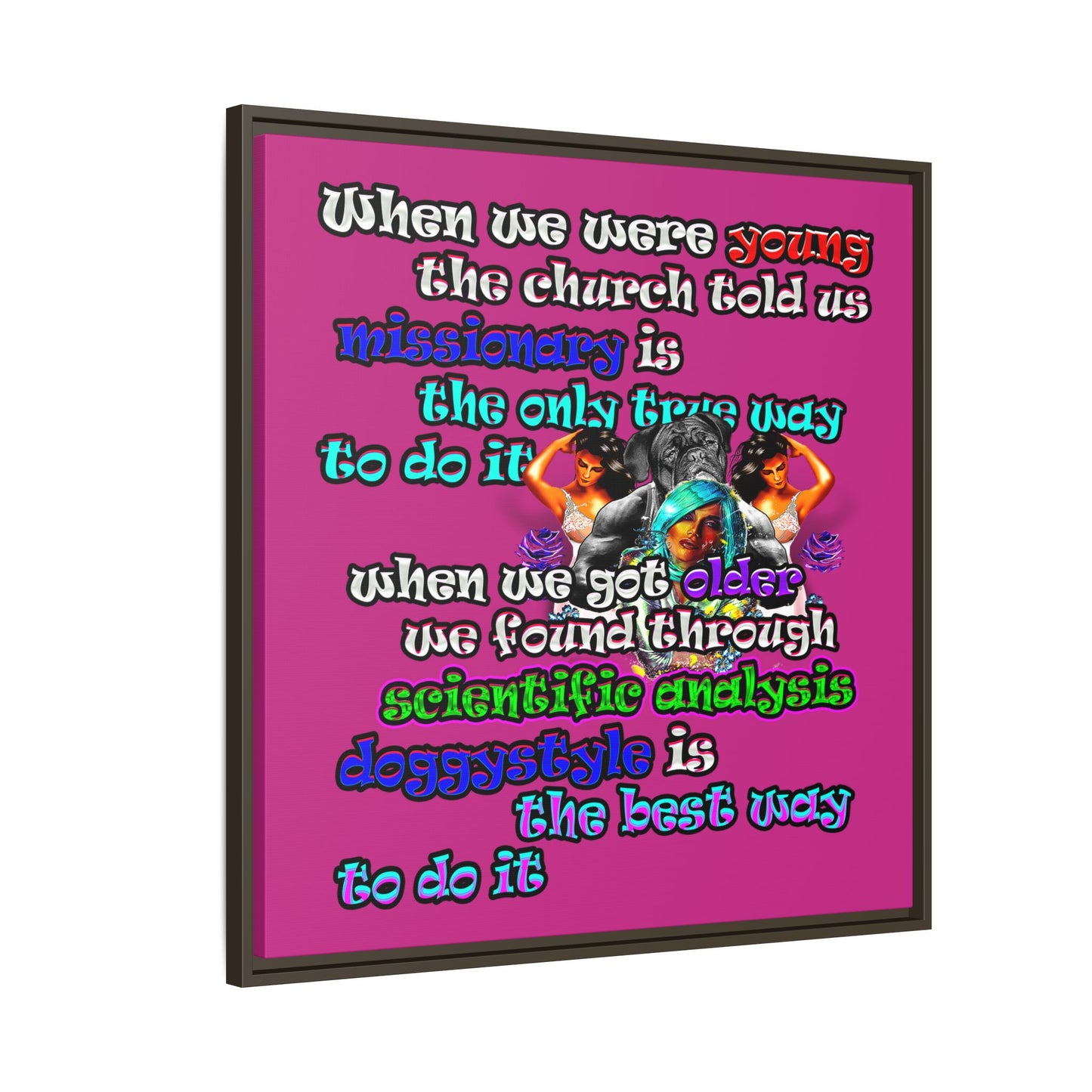 doggystyle - framed canvas art (pink)