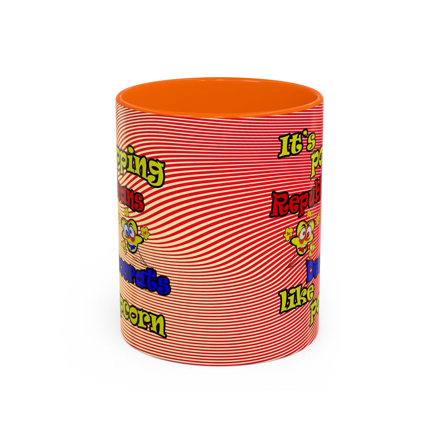 popping like popcorn - Accent Mug (yellow-orange wave)
