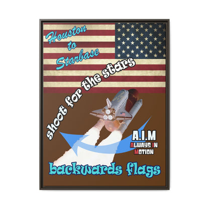 shoot for the stars - framed canvas art (brown)