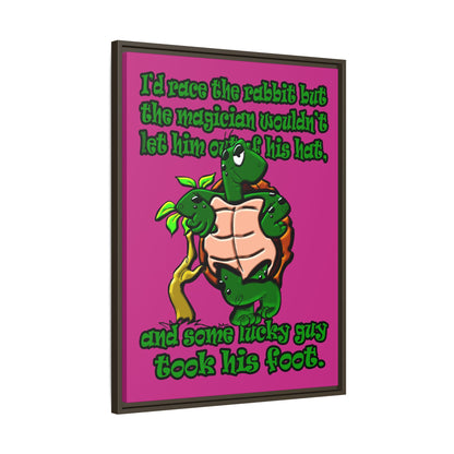 turtle race - framed canvas art (pink)