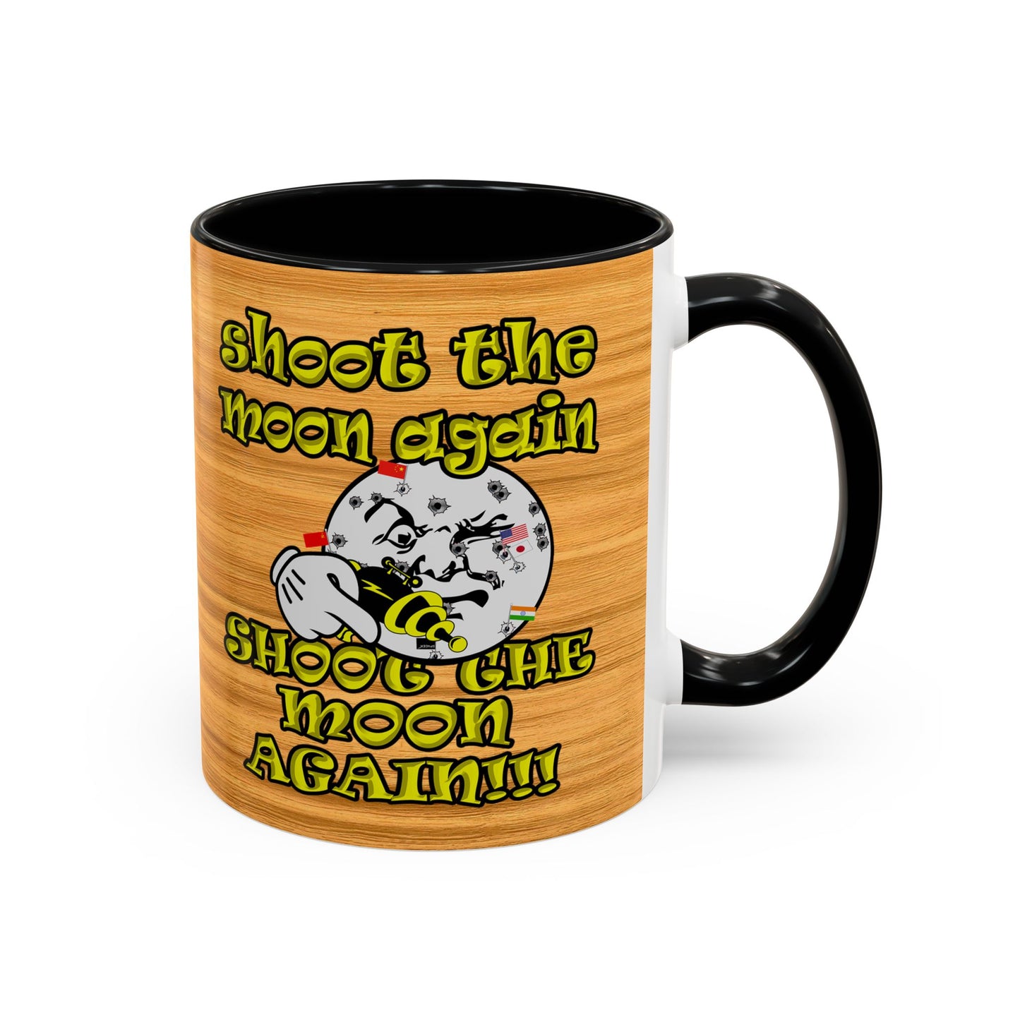 shoot the moon again - Accent Mug (butterscotch wood finish)