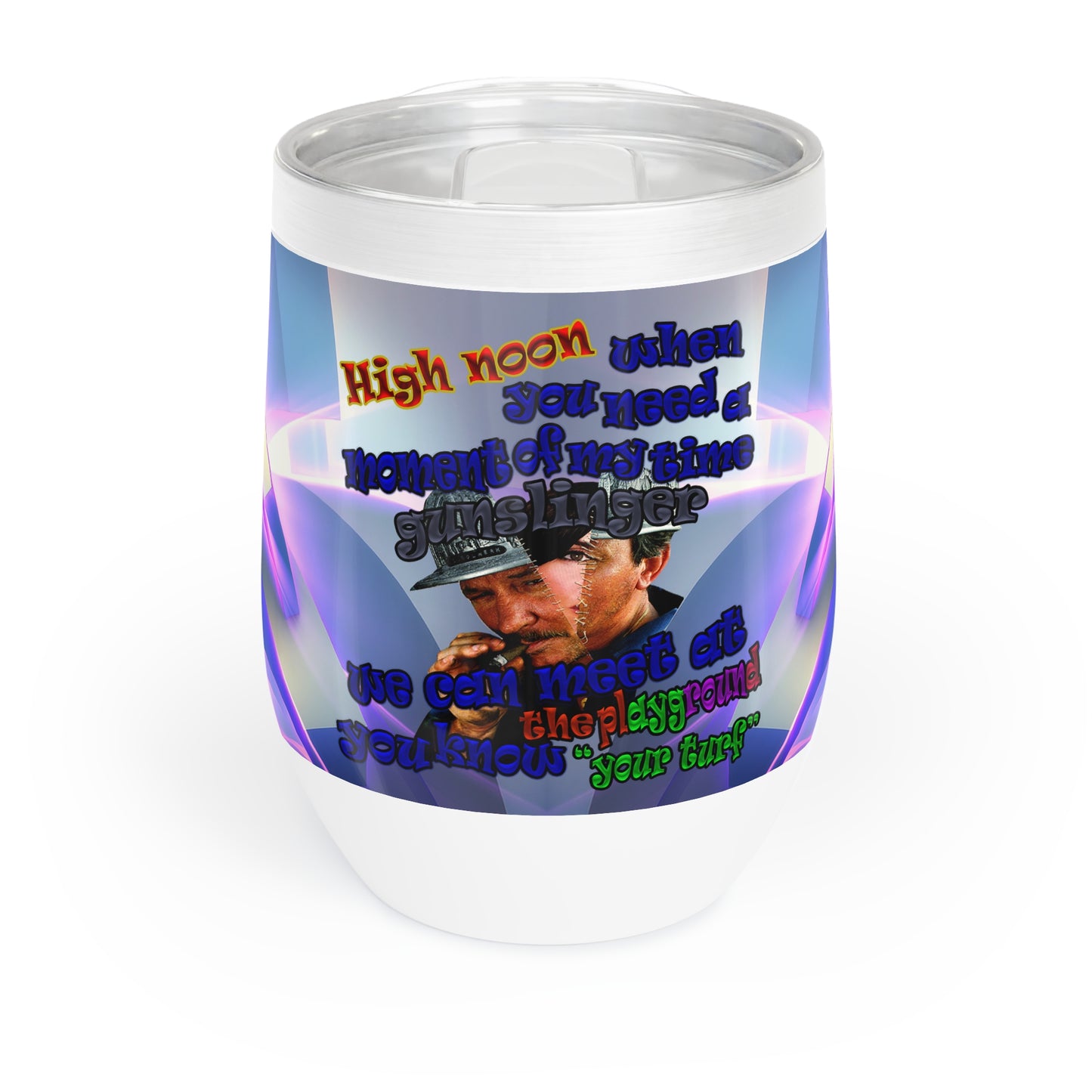 high noon - Chill Wine Tumbler (grey-pink wave)