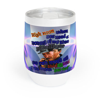 high noon - Chill Wine Tumbler (grey-pink wave)