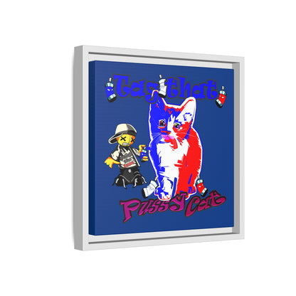 tag that - framed canvas art (dark blue)