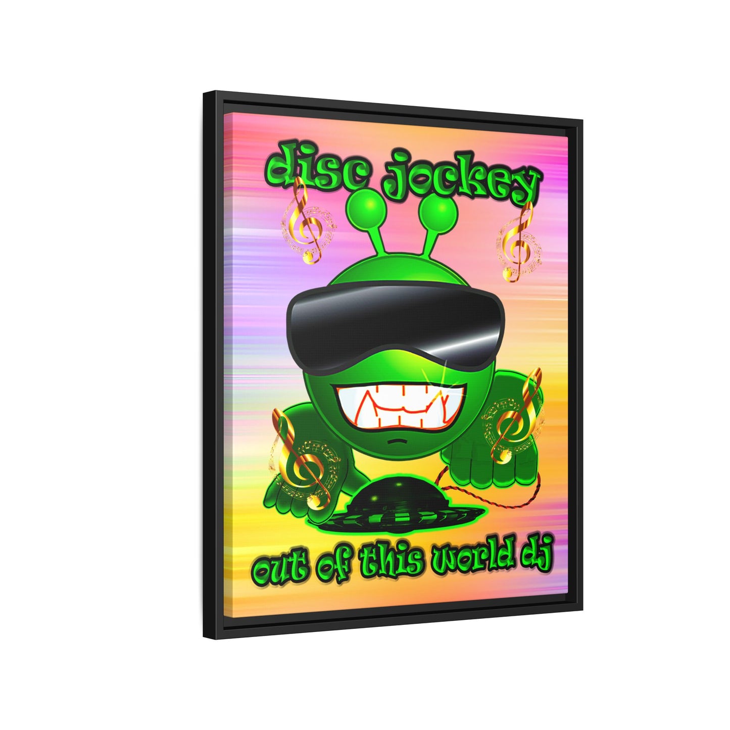 disc jockey - framed canvas art (color blur)
