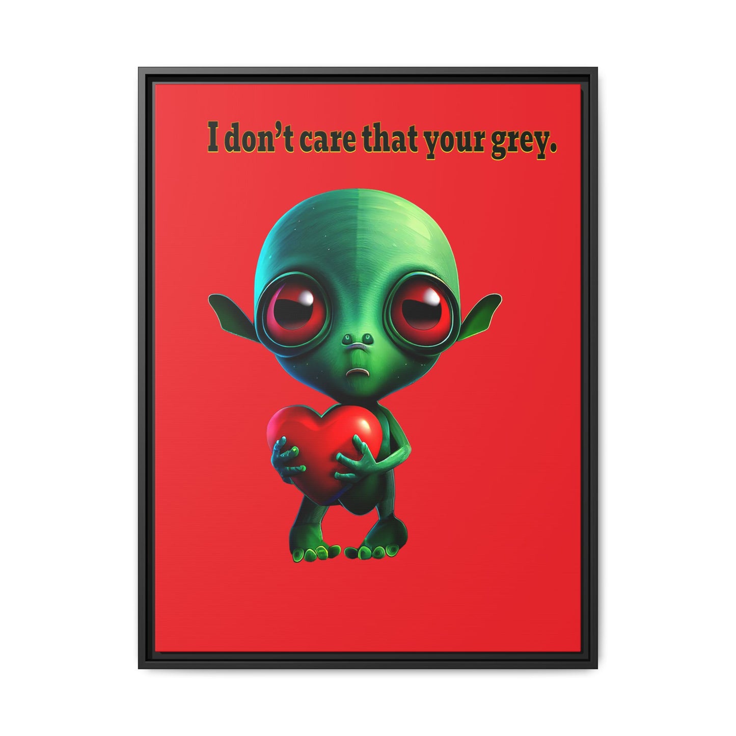 I don't care that your grey - framed canvas art (red)