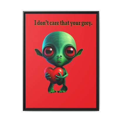 I don't care that your grey - framed canvas art (red)