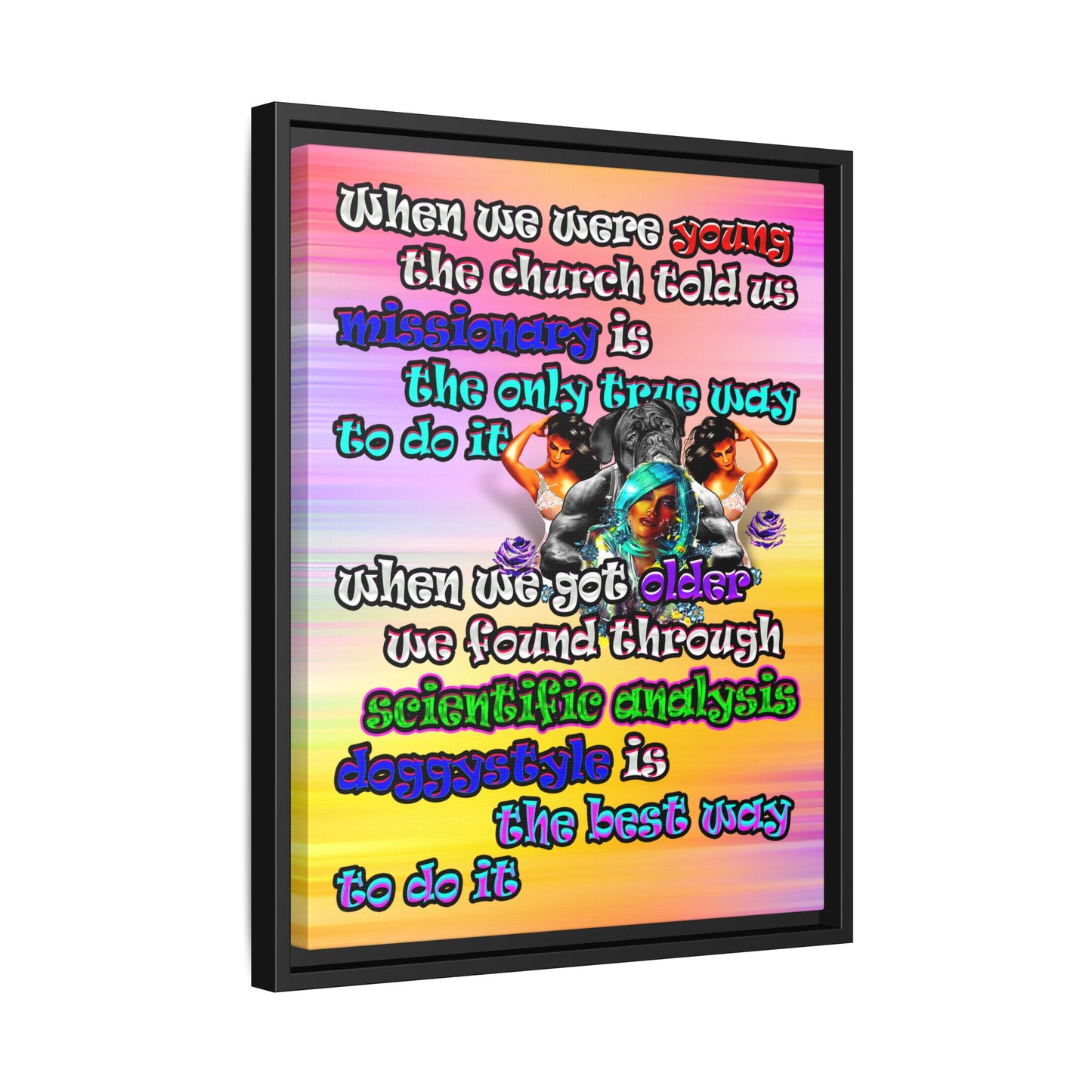 doggystyle - framed canvas art (color blur)