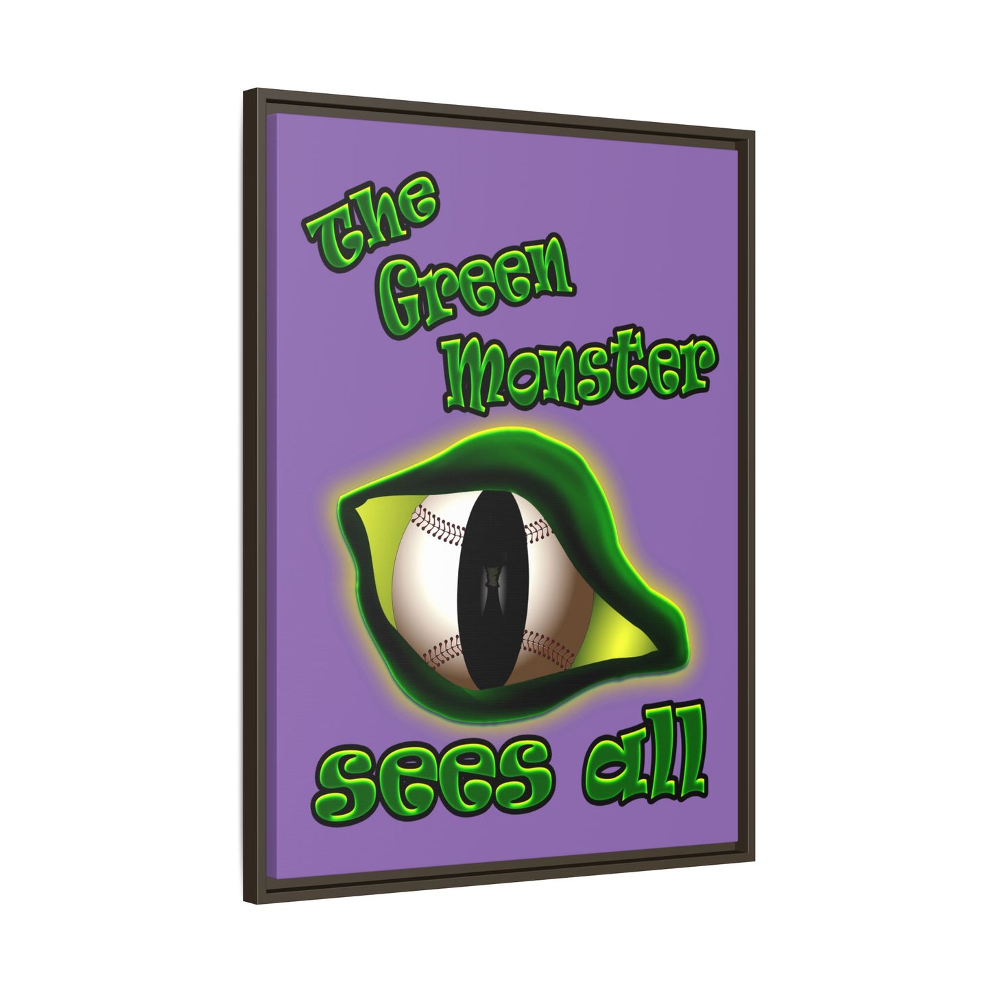 green monster - framed canvas art (light purple)